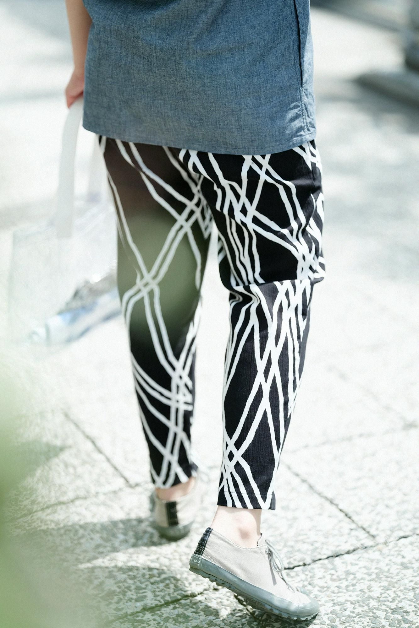 高島縮棉 20/20休閒窄管長褲/糾纏