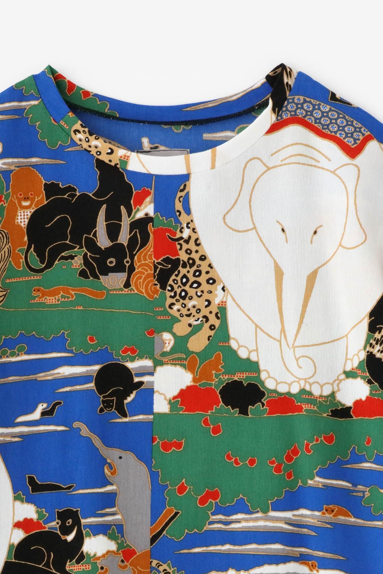 【期間限定10%OFF】高島縮棉 40/40短袖T-shirt /伊藤若冲 鳥獸花木圖屏風 再現接續(※預計於5月中發送)