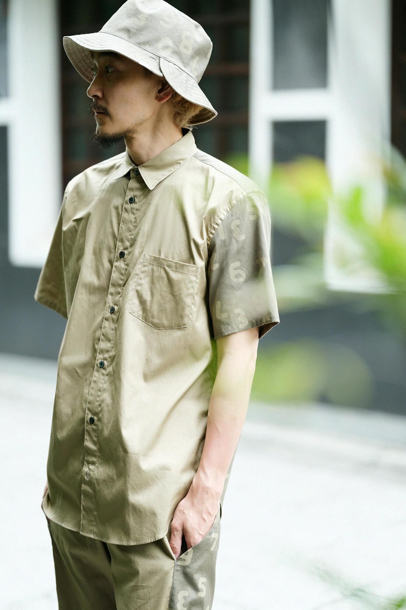 【net限定30%OFF】80双オックス 半袖シャツ/路考茶(ろこうちゃ)×SO-SU-U昆(こん) 上下(しょうか)