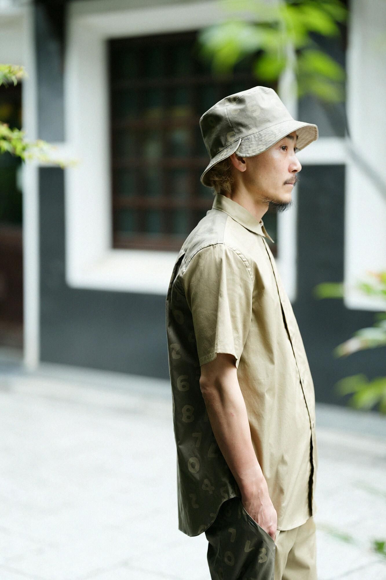 【net限定30%OFF】80双オックス 半袖シャツ/路考茶(ろこうちゃ)×SO-SU-U昆(こん) 上下(しょうか)