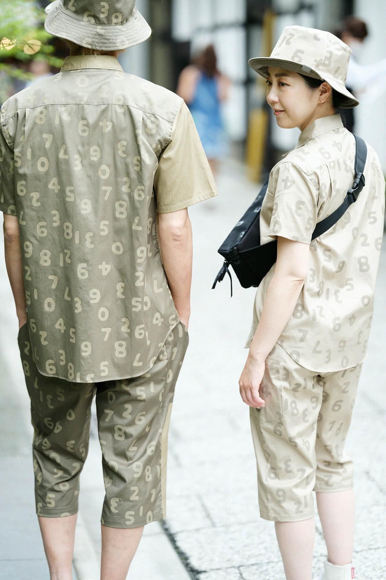 【net限定30%OFF】80双オックス 半袖シャツ/路考茶(ろこうちゃ)×SO-SU-U昆(こん) 上下(しょうか)