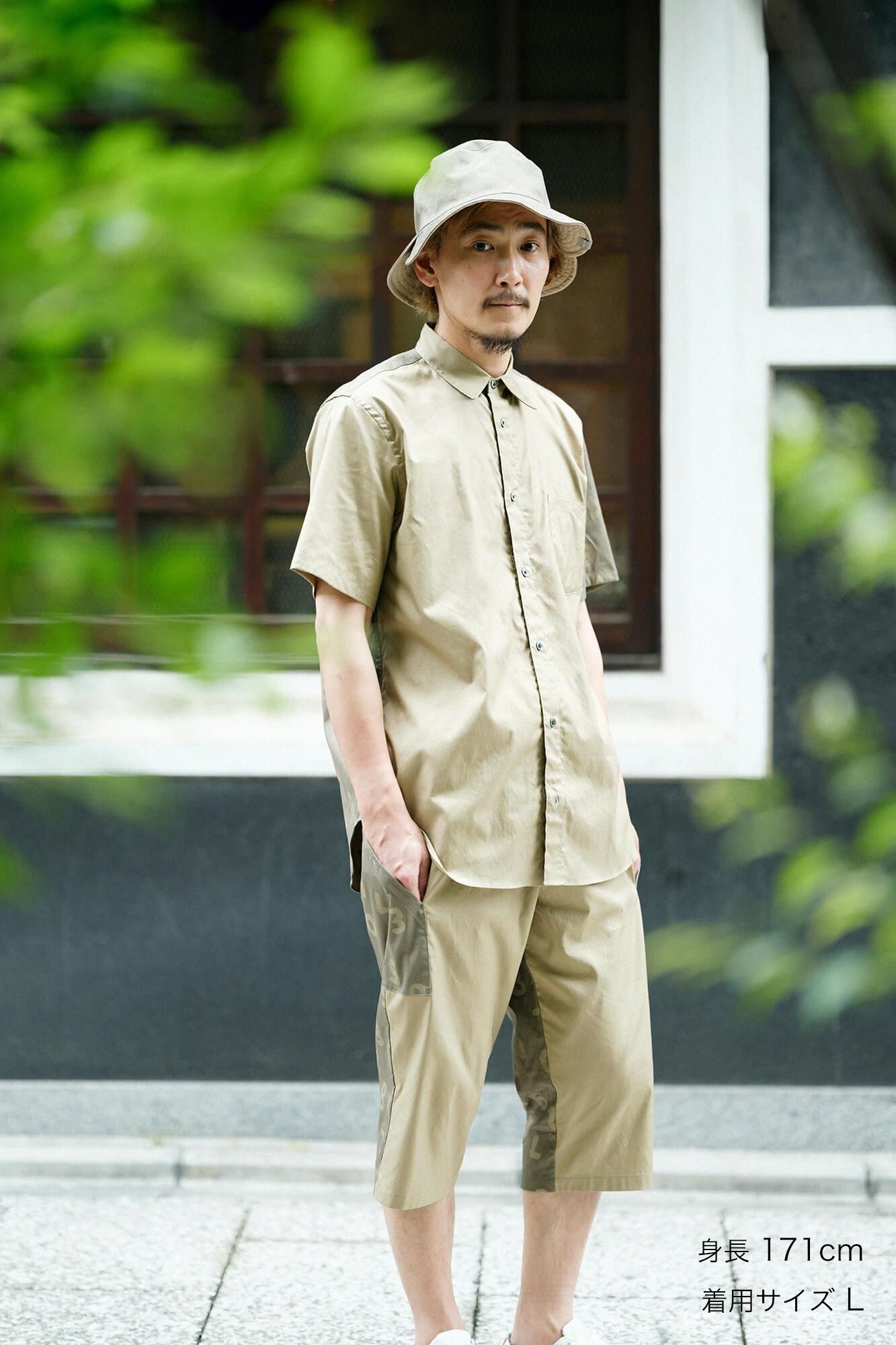 【net限定30%OFF】80双オックス 半袖シャツ/路考茶(ろこうちゃ)×SO-SU-U昆(こん) 上下(しょうか)