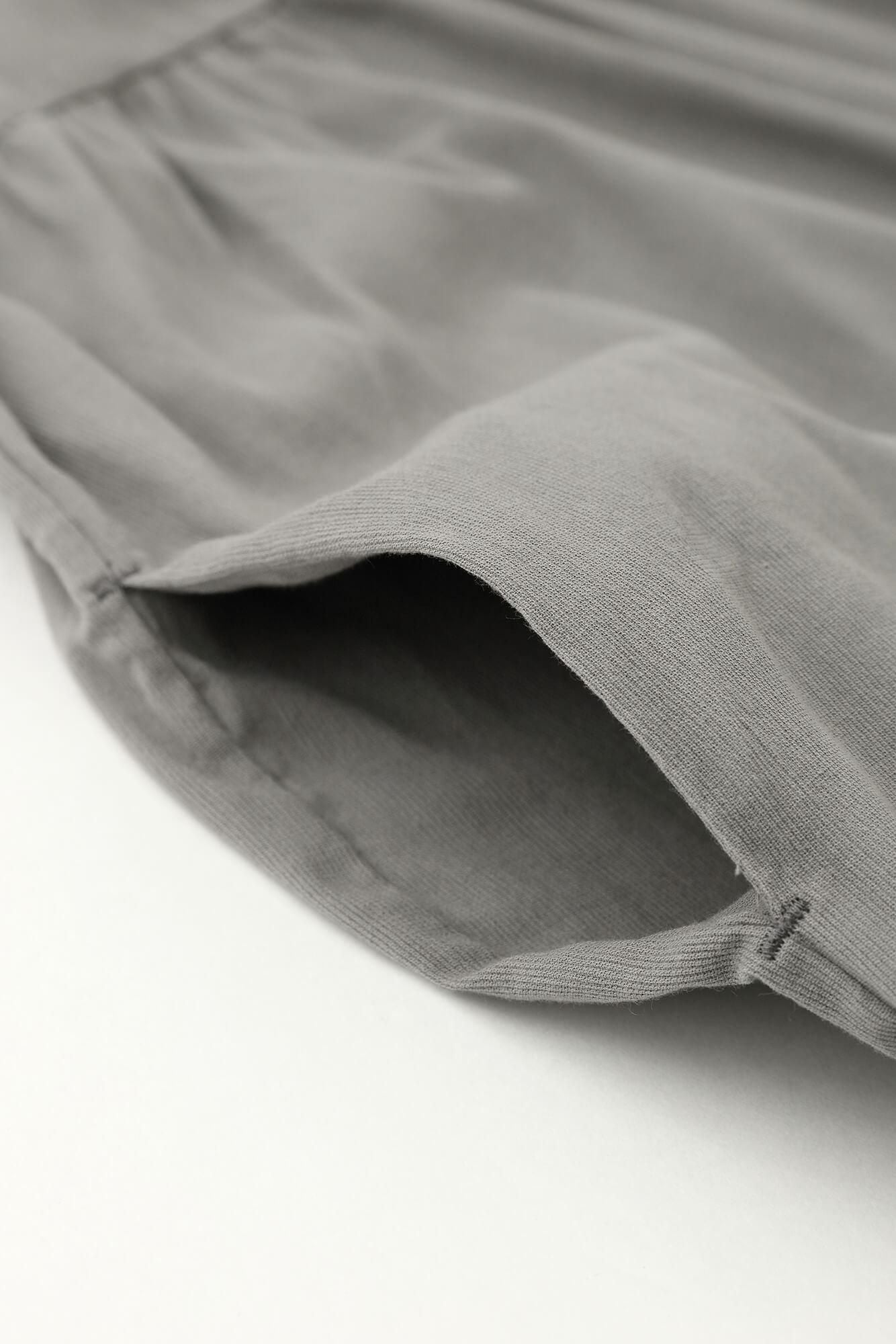 高島縮棉 40/40皺紋褶紋洋裝/薄灰色