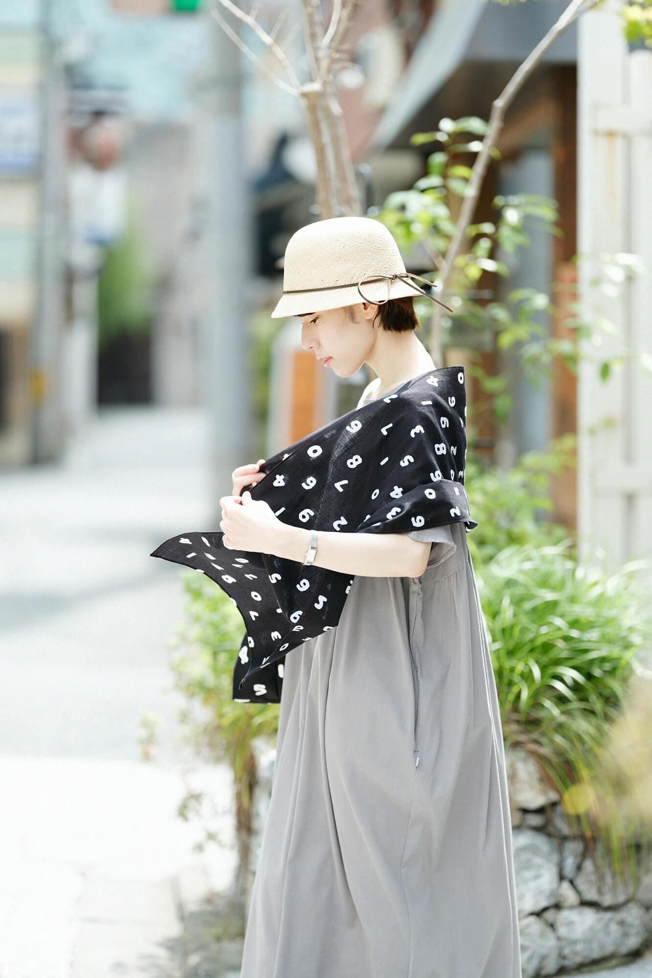 高島縮棉 40/40皺紋褶紋洋裝/薄灰色