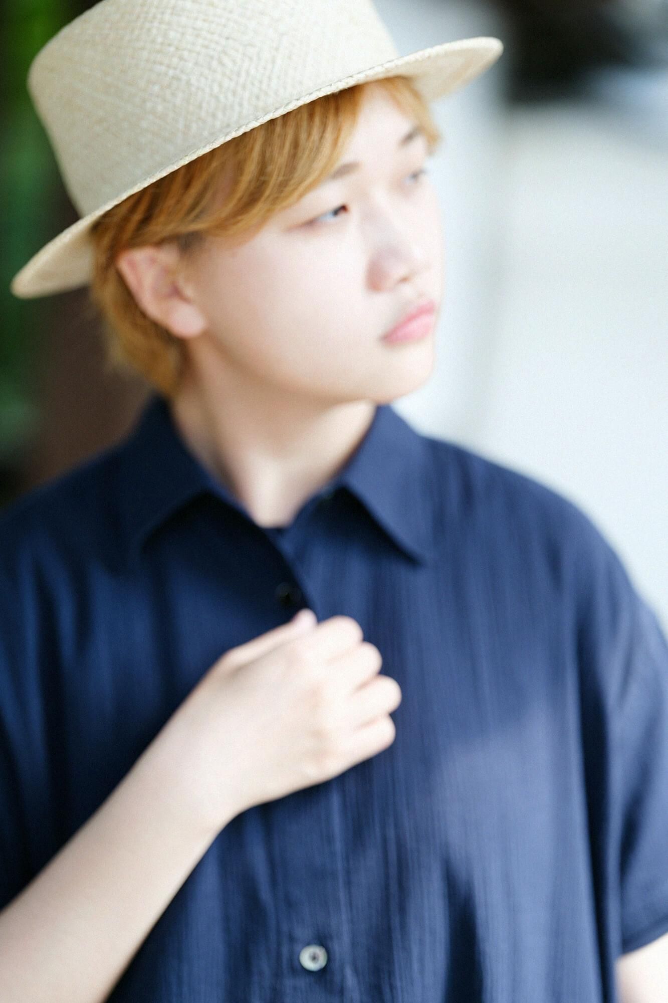 Chizimi Cotton 20/20 Gran Tunic Short Sleeve Shirt / Dark Blue