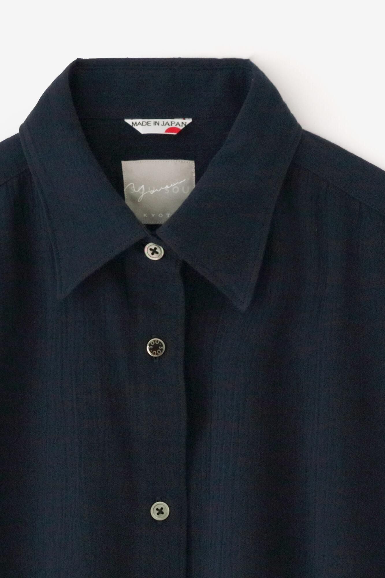 Chizimi Cotton 20/20 Gran Tunic Short Sleeve Shirt / Dark Blue