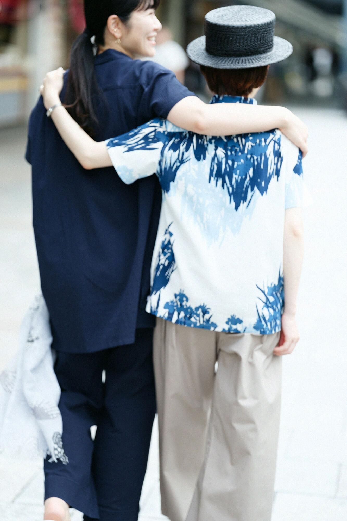 Chizimi Cotton 20/20 Gran Tunic Short Sleeve Shirt / Dark Blue