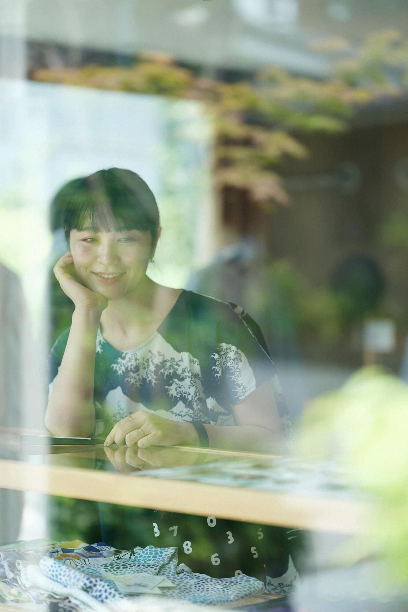 高島縮棉 20/20藍捺染長方形洋裝/北齋 神奈川沖浪裏 再現