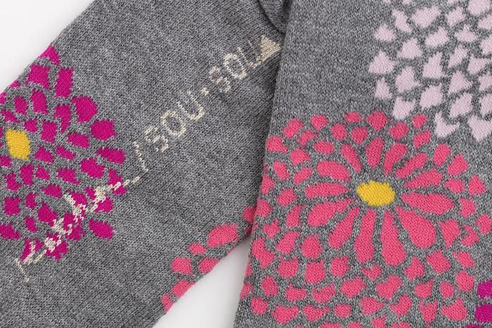 分趾襪(普通長度)/全菊 灰色 【女性用】