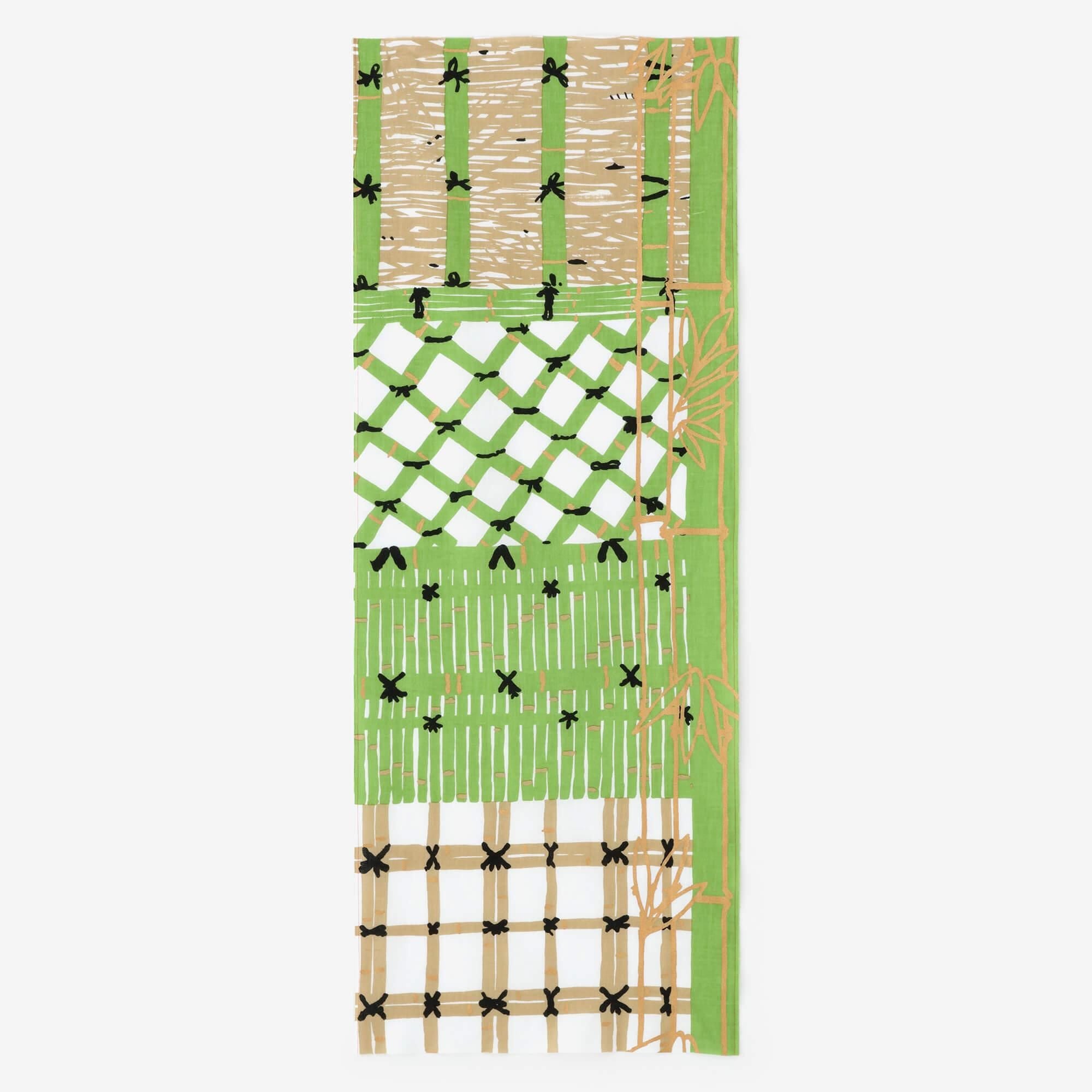 伊勢木綿 textile手ぬぐい／竹垣（たけがき）