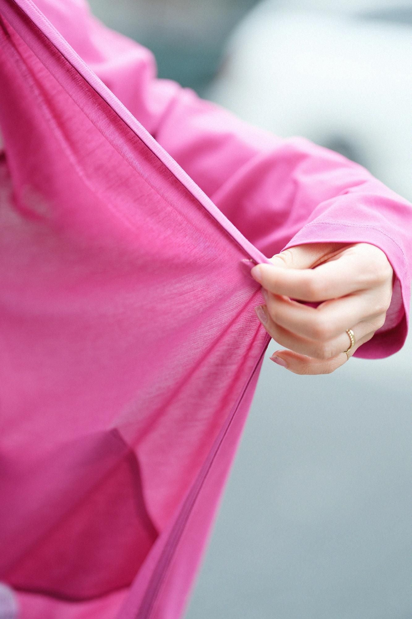 CSS Cotton Long Cardigan / Dark Pink