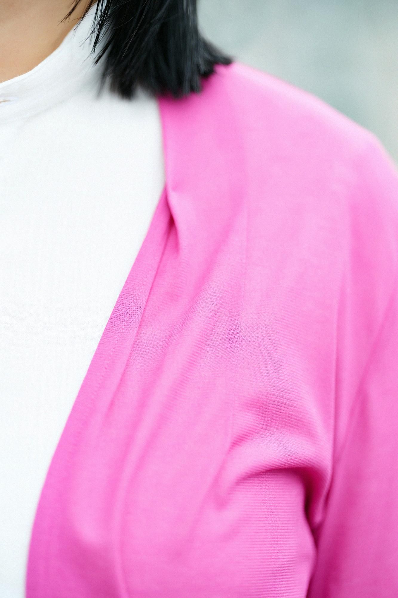 CSS Cotton Long Cardigan / Dark Pink