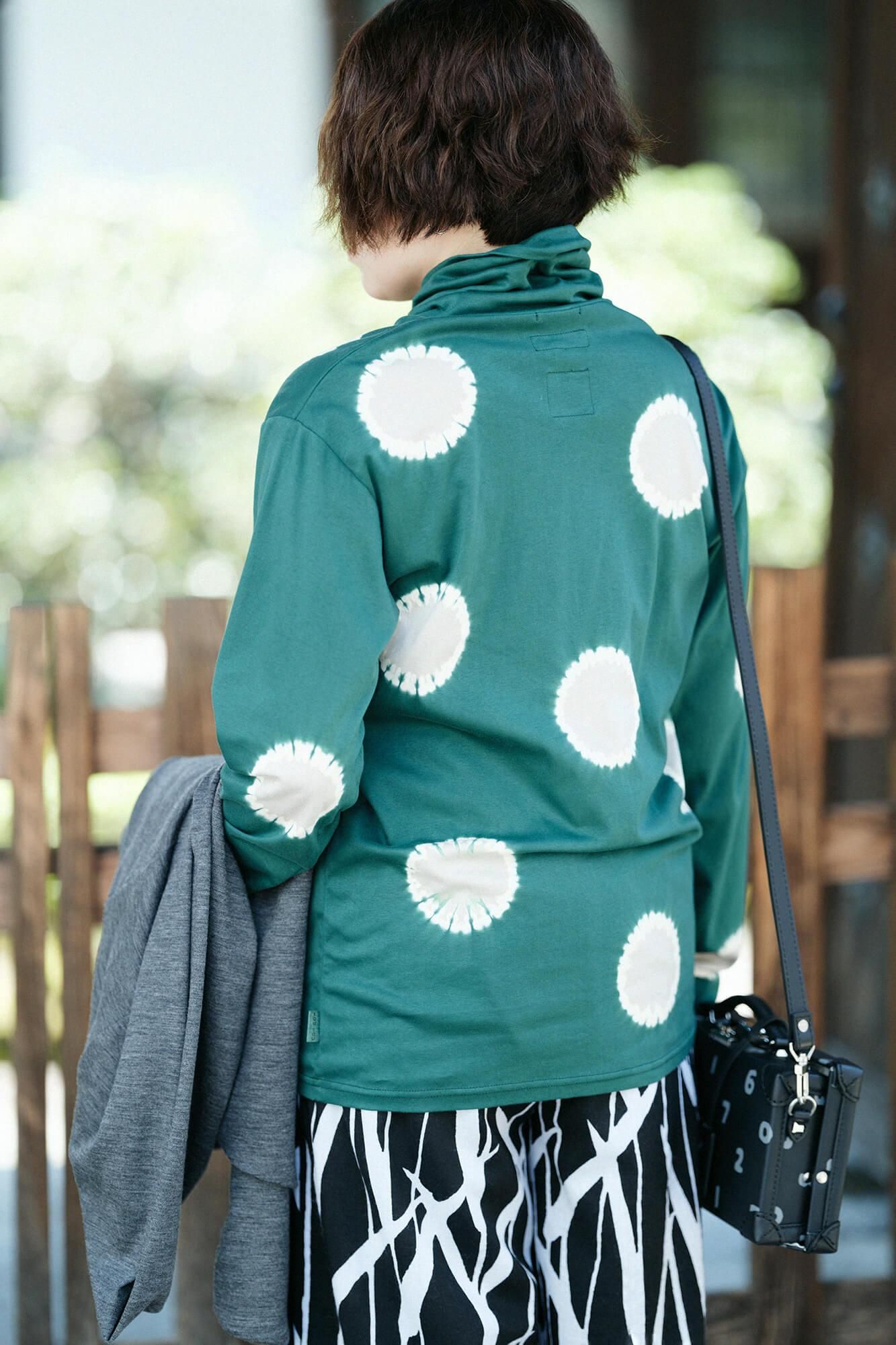 근청 시보리 양면 아미 에리마키지반/물방울 미도리 x 실크 마우스