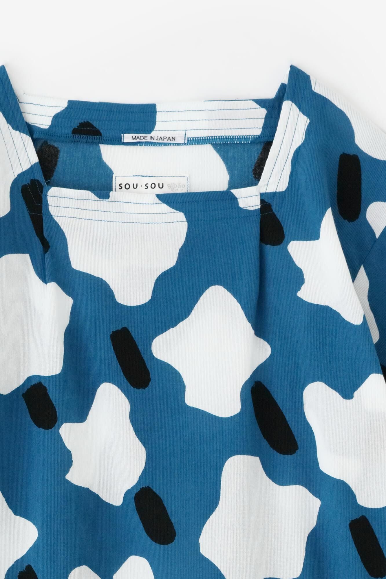 高島縮棉 40/40 方領上衣 六分袖/棉花糖