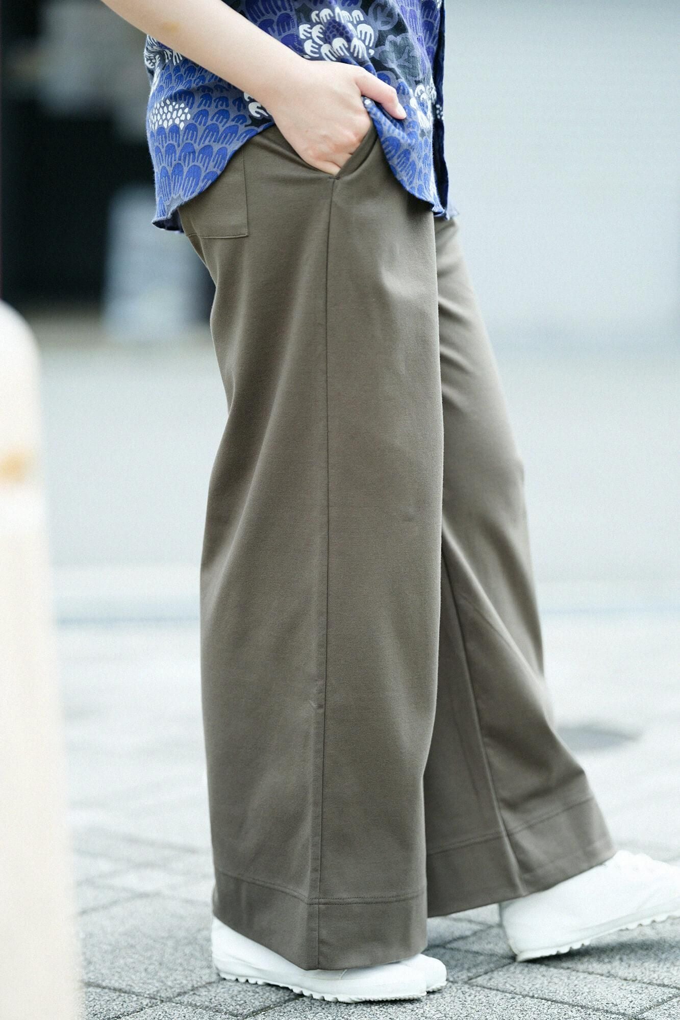 羅紋針織布闊腿褲2.0 /橄欖綠