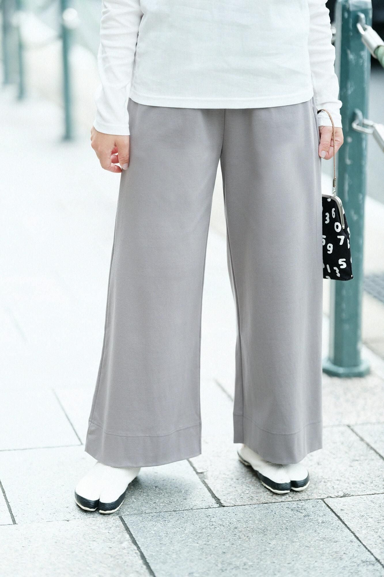 羅紋針織布 闊腿褲2.0/灰色