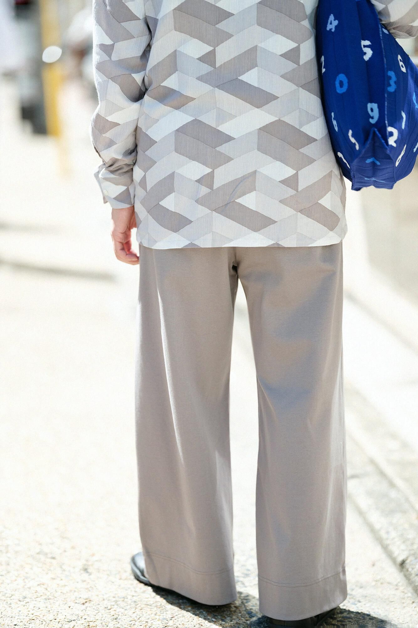 羅紋針織布 闊腿褲2.0/灰色