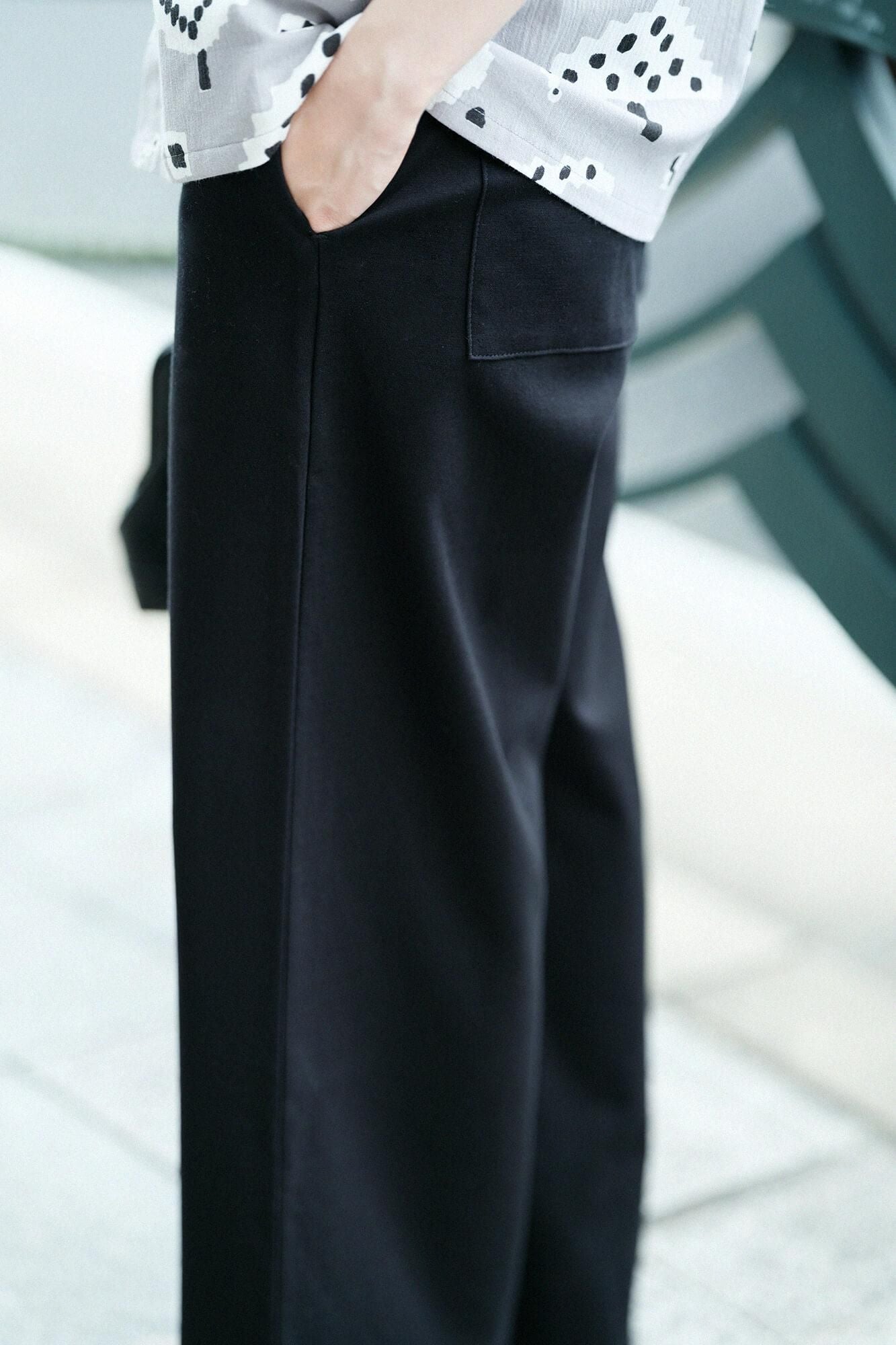 Ponte Fabric Wide Pants 2.0/ Black