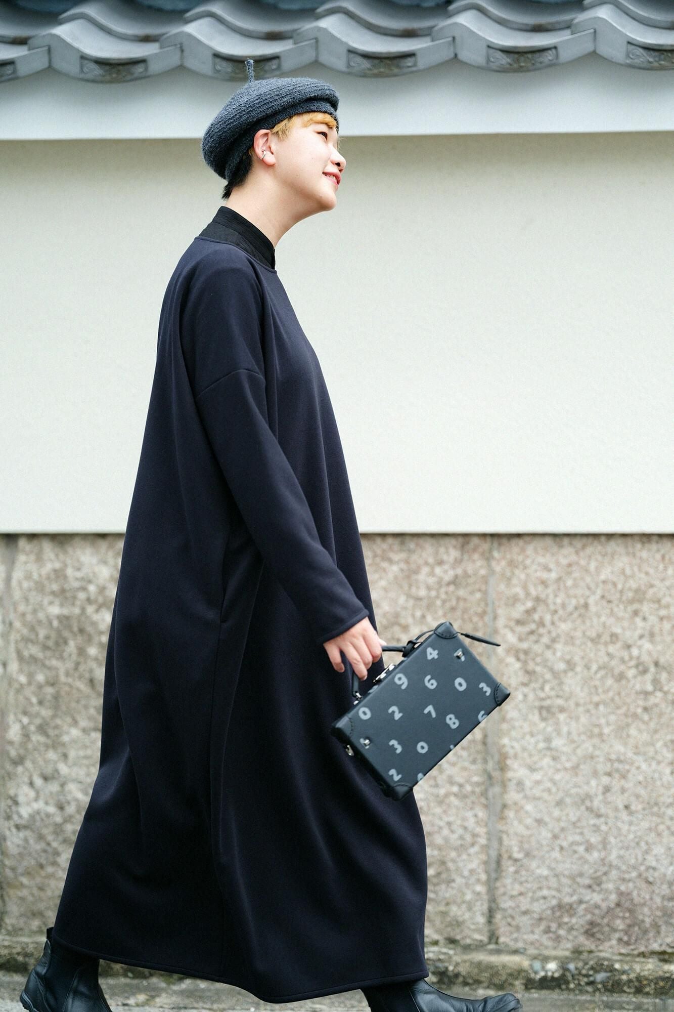 DRYMASTER(R) Cardboard Knit B.N. One-piece Dress// Maxi Length Black