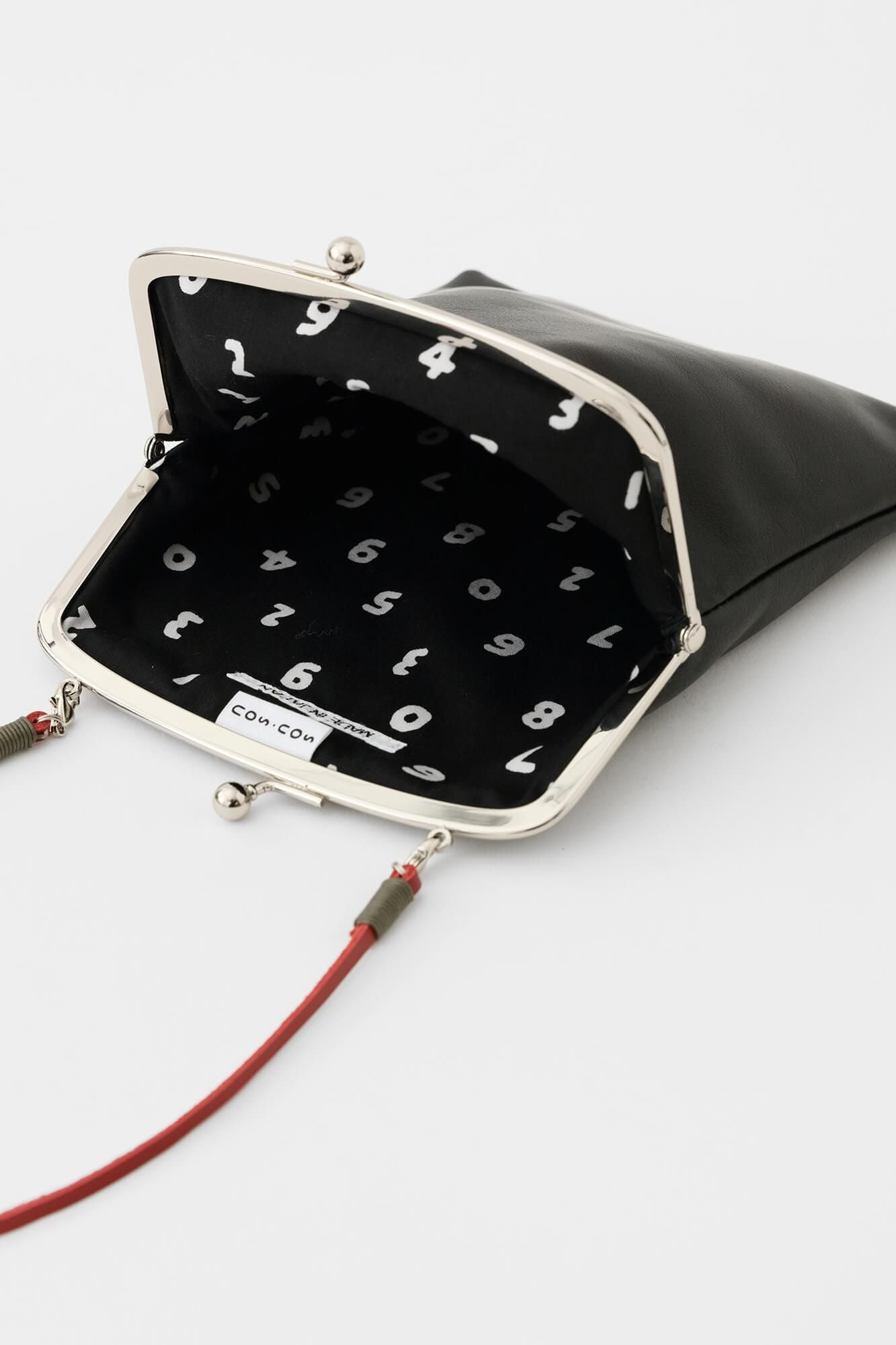 革 がま口 (大)/濡羽色(ぬればいろ)×豆SO-SU-U