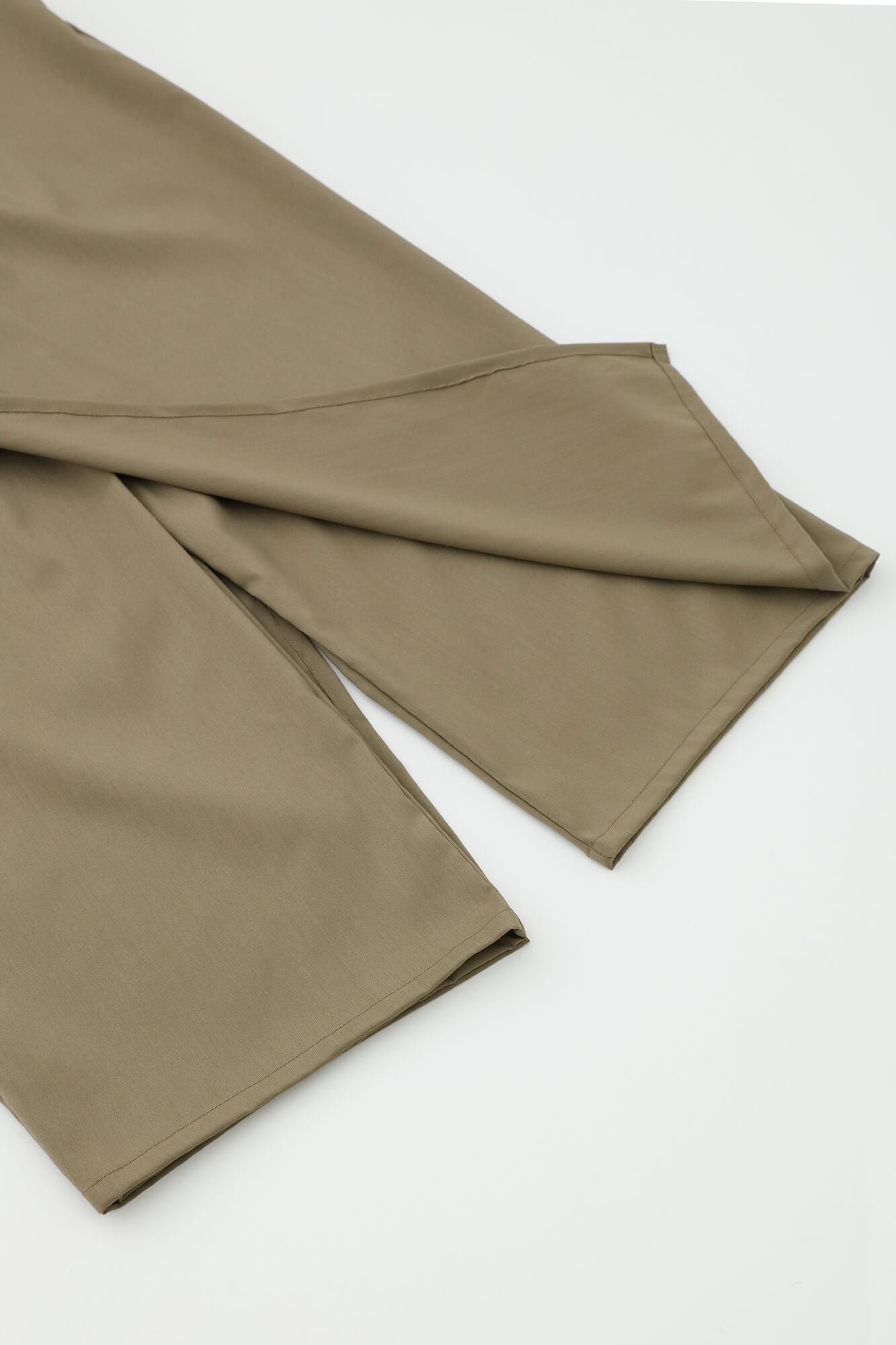 伸 麻混紡 和服褲裝/朽葉色