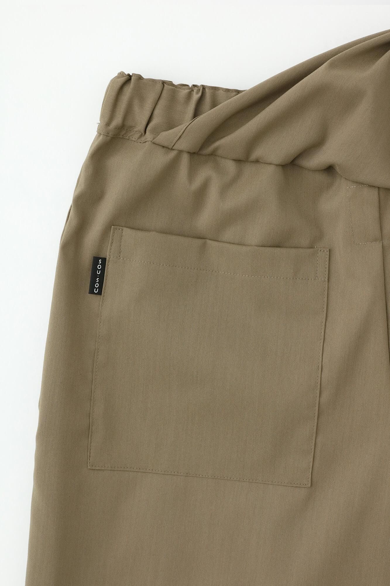 伸 麻混紡 和服褲裝/朽葉色