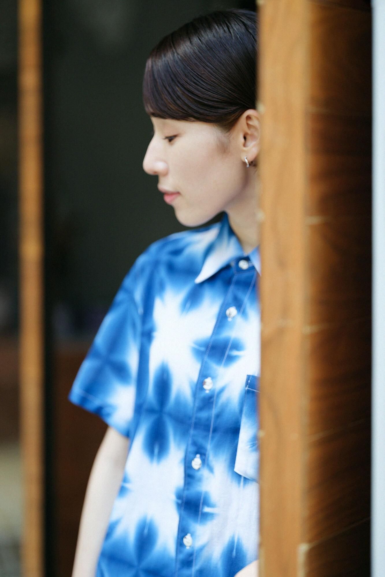 【net limited】Isemomen Cotton Arimatsu Narumi Tie-dye Short Sleeve Shirt / Harisho Snowflakes 2