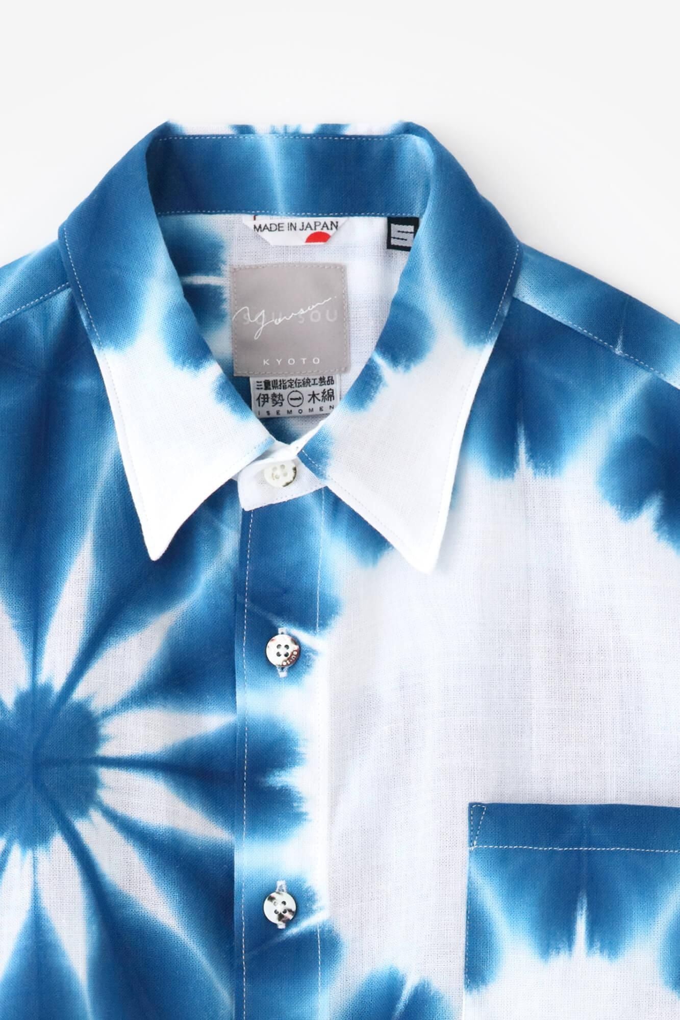 【online한정】이세모멘 Arimatsu Narumi시보리 반팔셔츠/ Zhang Zheng 아사노하(Asanoha) 1