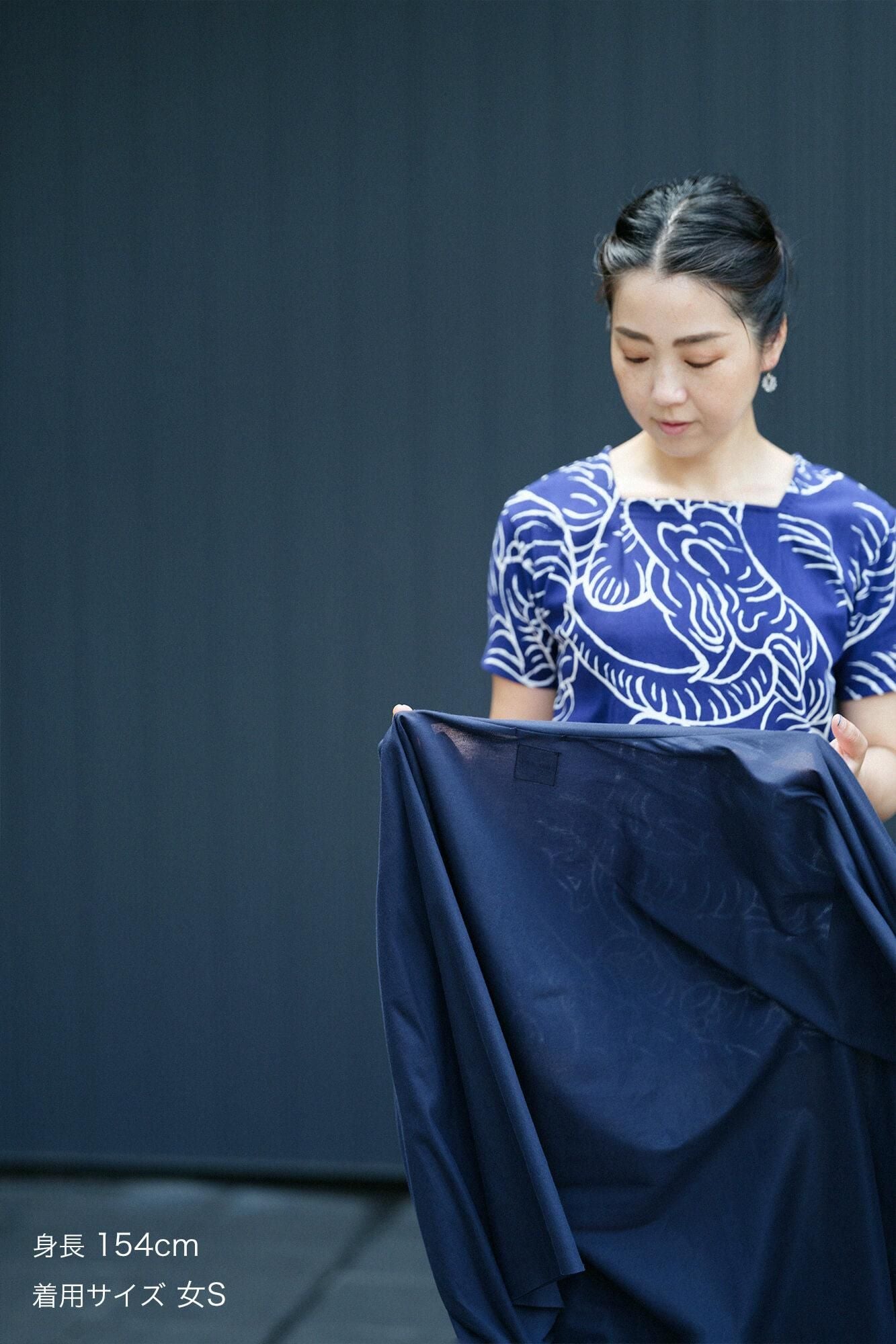 高島縮棉 40/40方領上衣 短袖/flying elephants