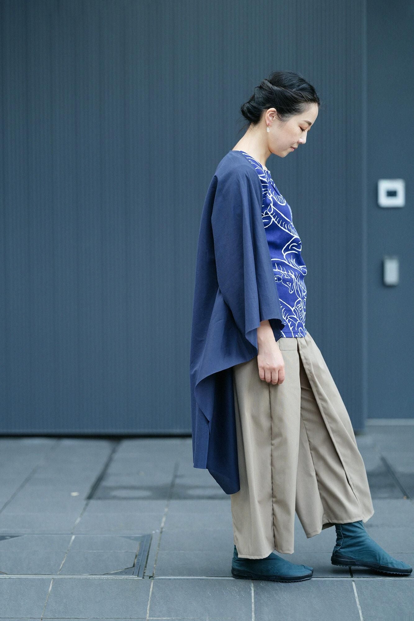 高島縮棉 40/40方領上衣 短袖/flying elephants