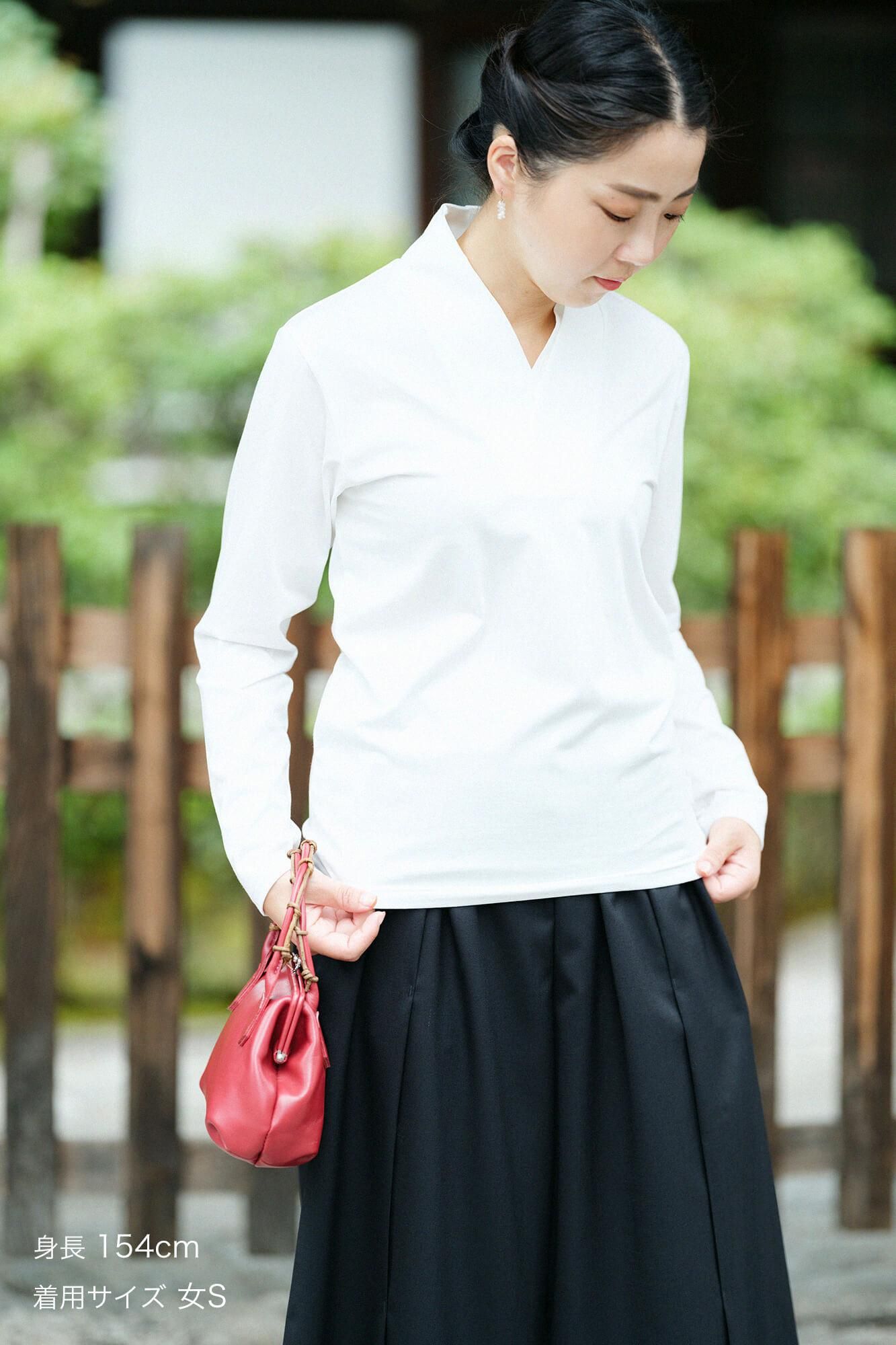 110 Count 2-Ply Long Staple Cotton Seba Fubi Double Collar Shirt Nukiemon / White