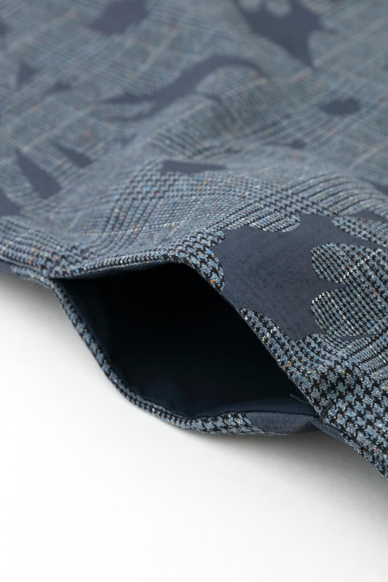 【net limited】Houndstooth Weave Square Top / Oraka Greyish Blue