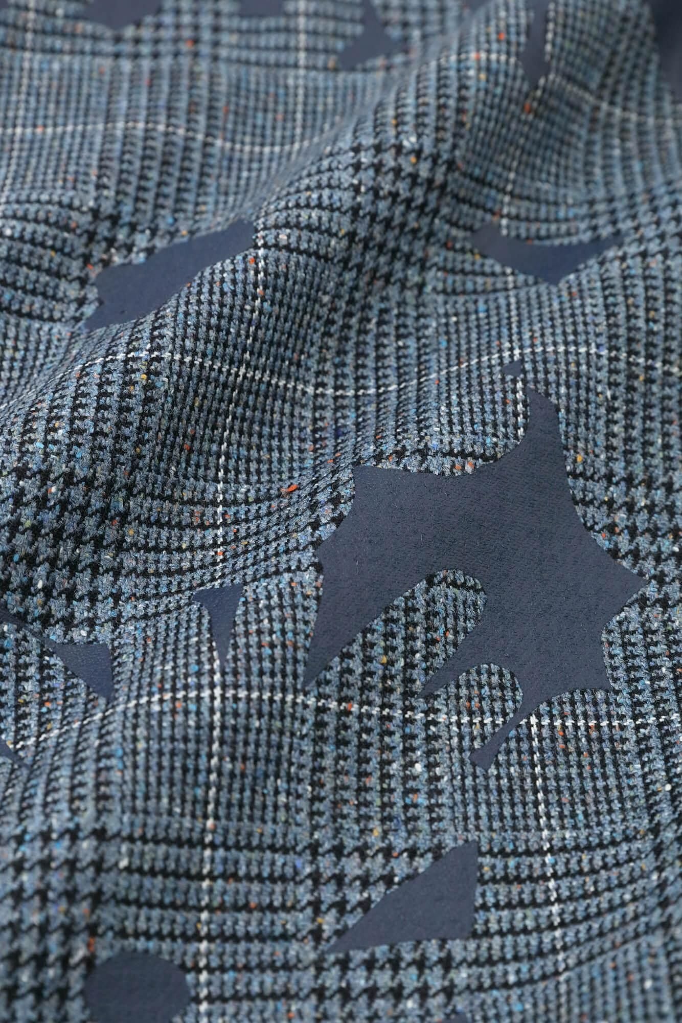 【net limited】Houndstooth Weave Square Top / Oraka Greyish Blue