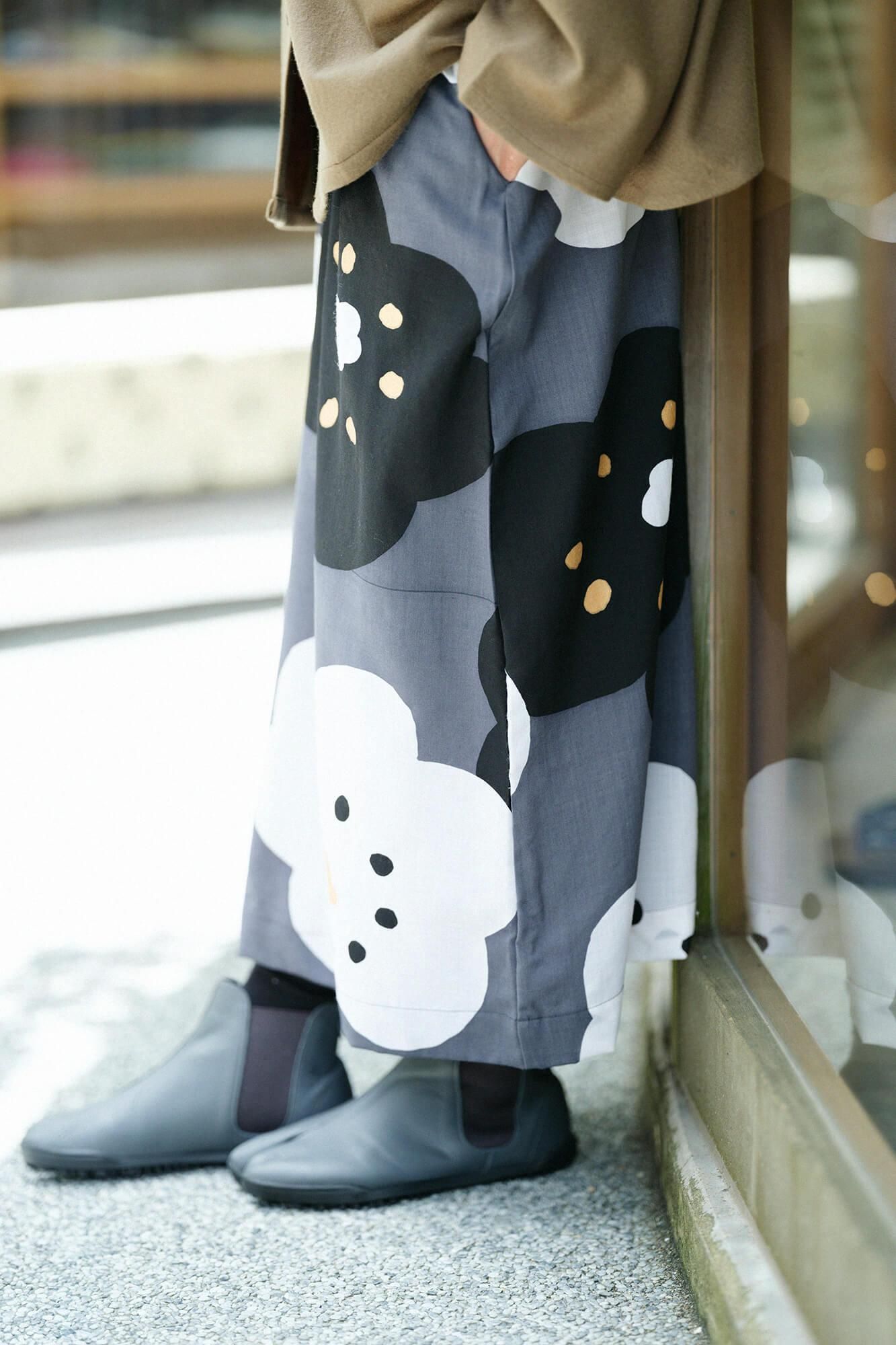 Muslin Wool Long Skirt / Dark Grey Smile