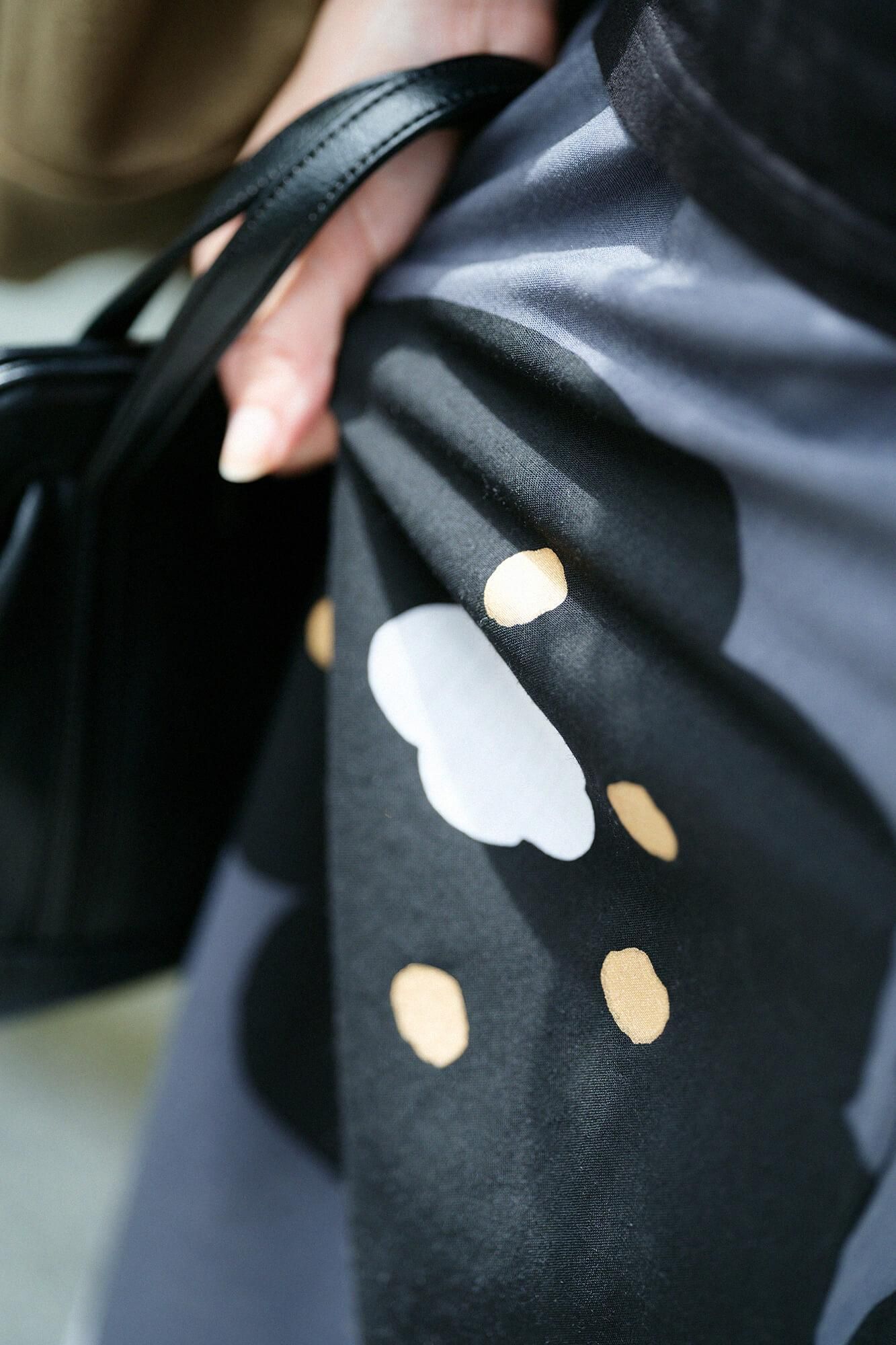 Muslin Wool Long Skirt / Dark Grey Smile