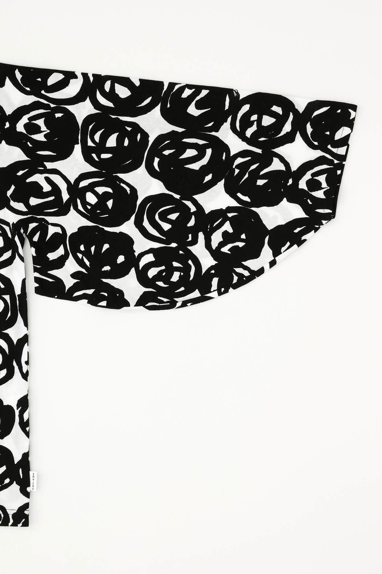 圓弧袖褶領上衣/松果