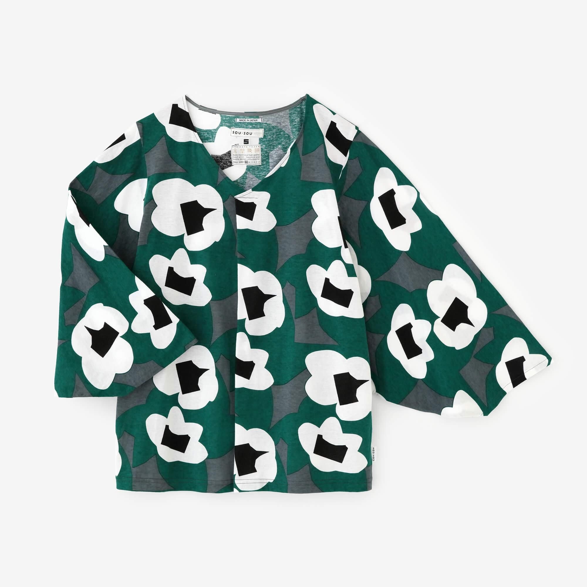 圓弧袖褶領上衣/夢