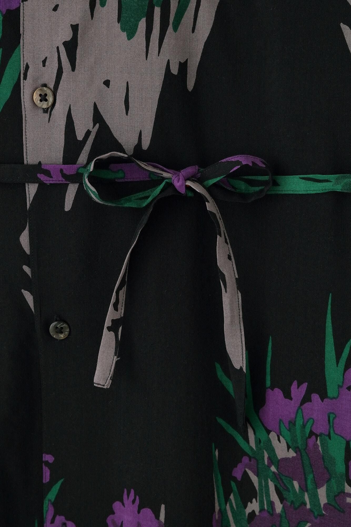 【net限定20%OFF】モスリン 薙刀かり衣(なぎなたかりごろも)/濡羽色(ぬればいろ)×光琳(こうりん) 燕子花図屏風(かきつばたずびょうぶ) 写し(うつし)