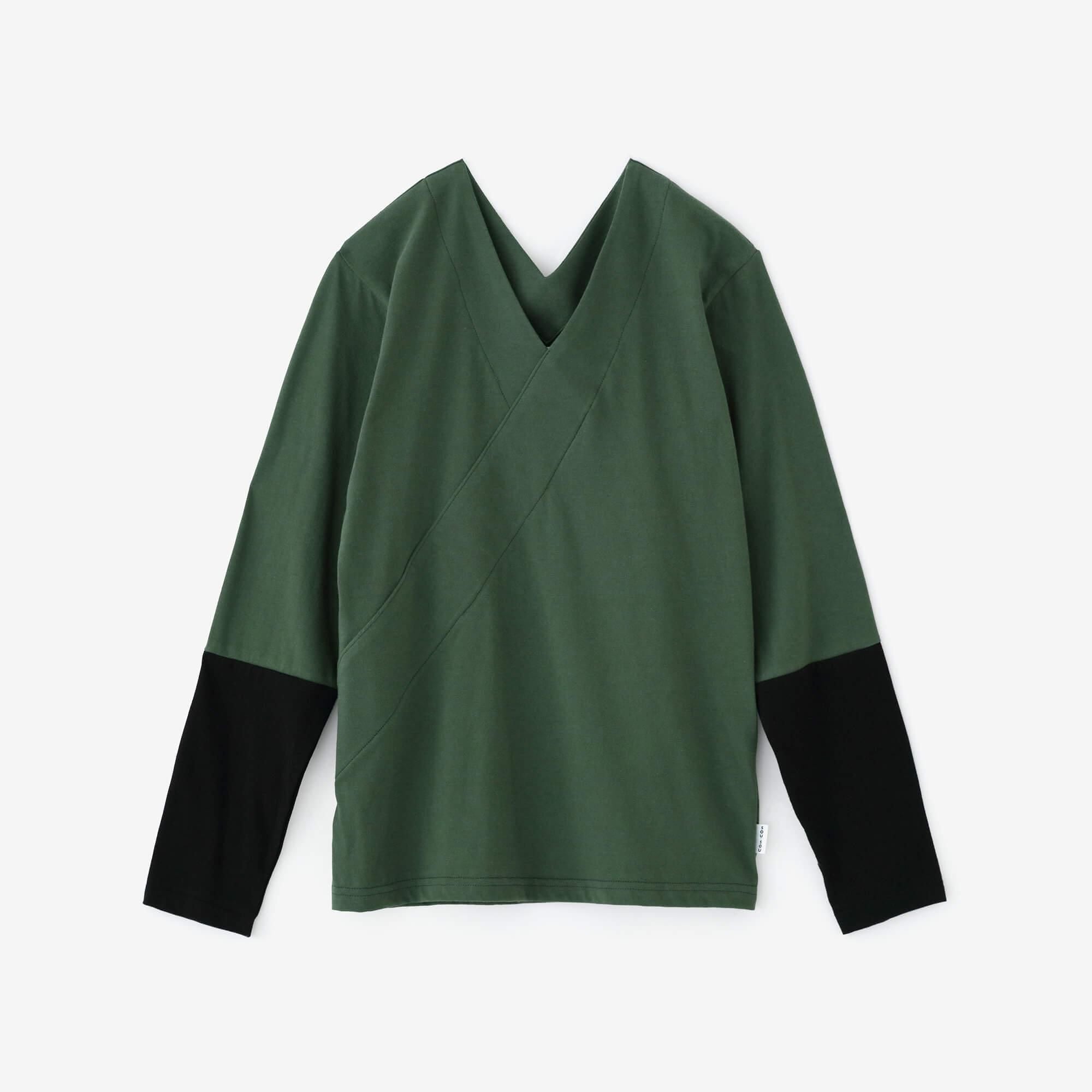 No-collar Jiban Different sleeves 30 single / green moss (Aogoke) x nurebairo