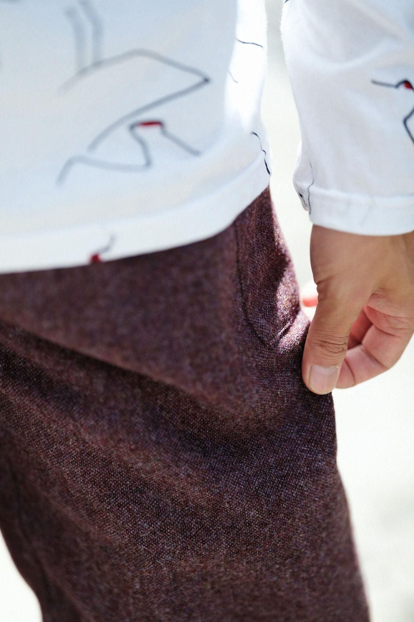 紡毛(ぼうもう) 裁付(たっつけ)えんゆう穿き/葡萄鼠(ぶどうねず)