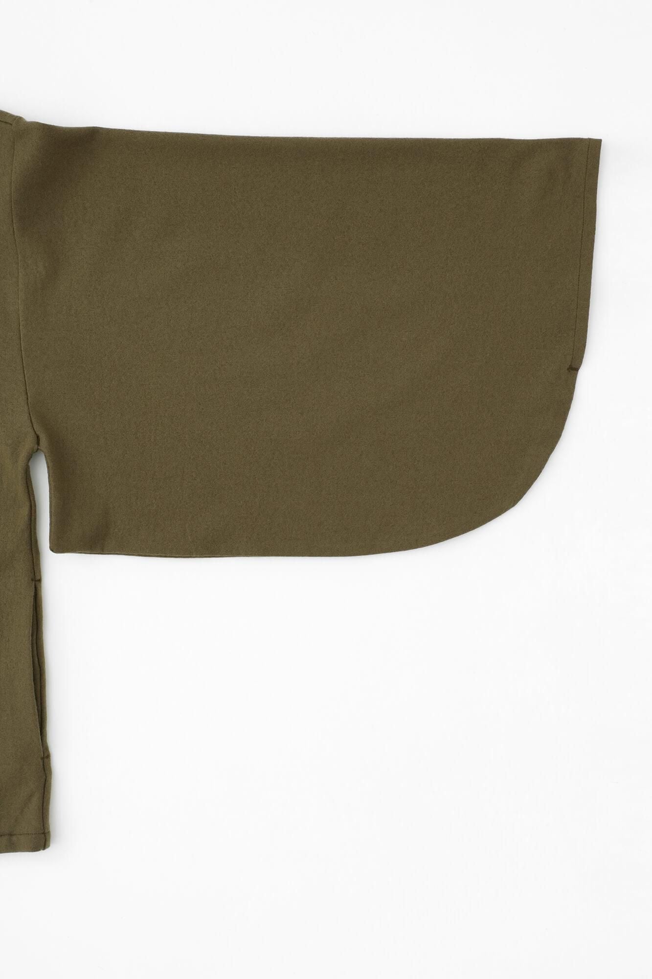 梳毛 針織圓弧袖襯衫 細領 短版/璃寛茶色