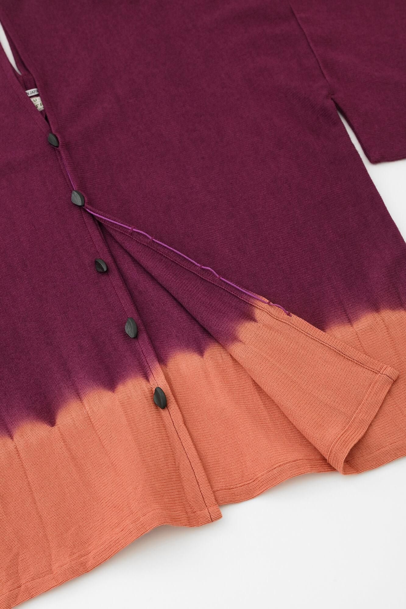 【net限定】たばた絞り 梳毛(そもう) はつき/染め分け 濃紫(こきむらさき)×薄紅(うすべに)