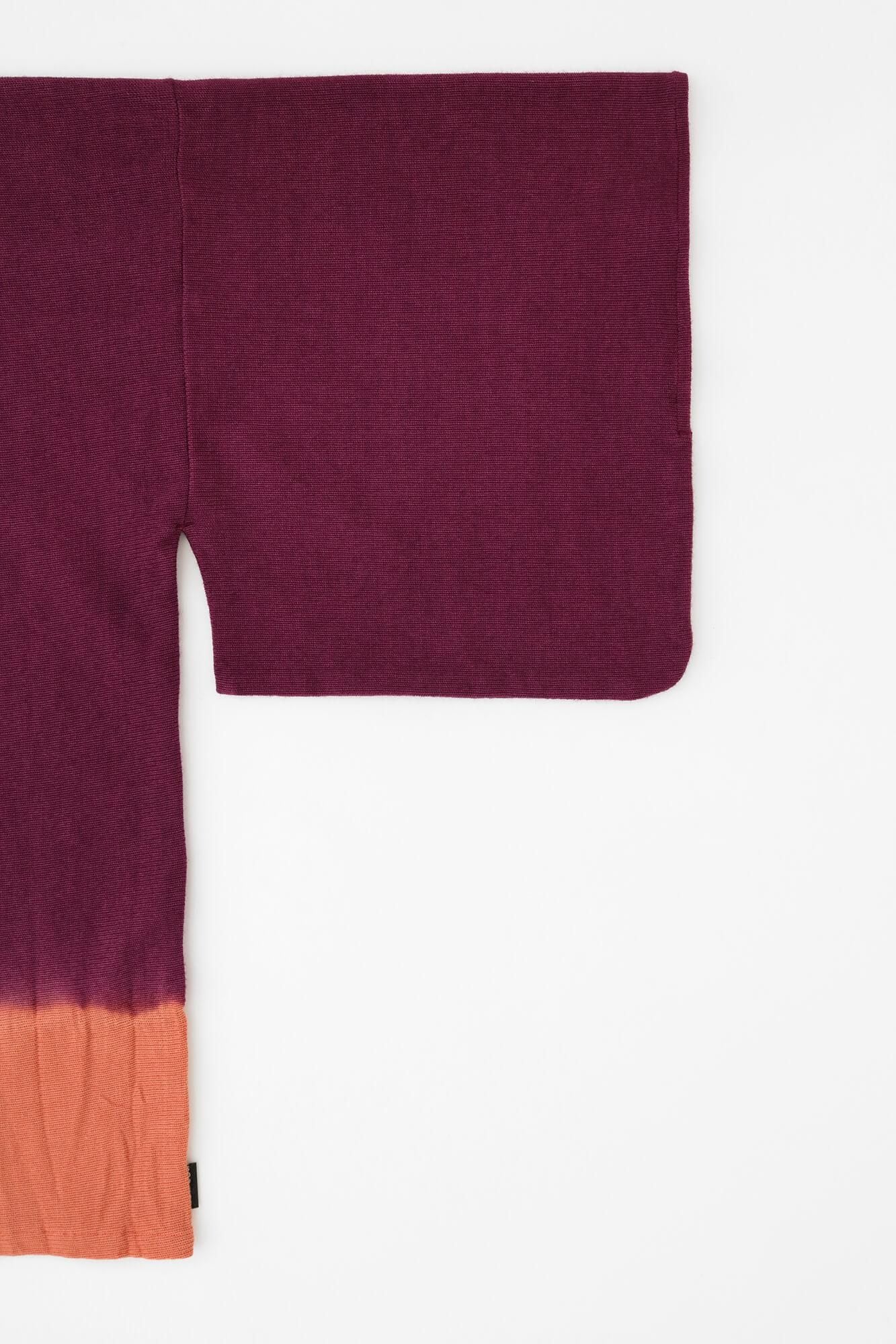 【net限定】たばた絞り 梳毛(そもう) はつき/染め分け 濃紫(こきむらさき)×薄紅(うすべに)