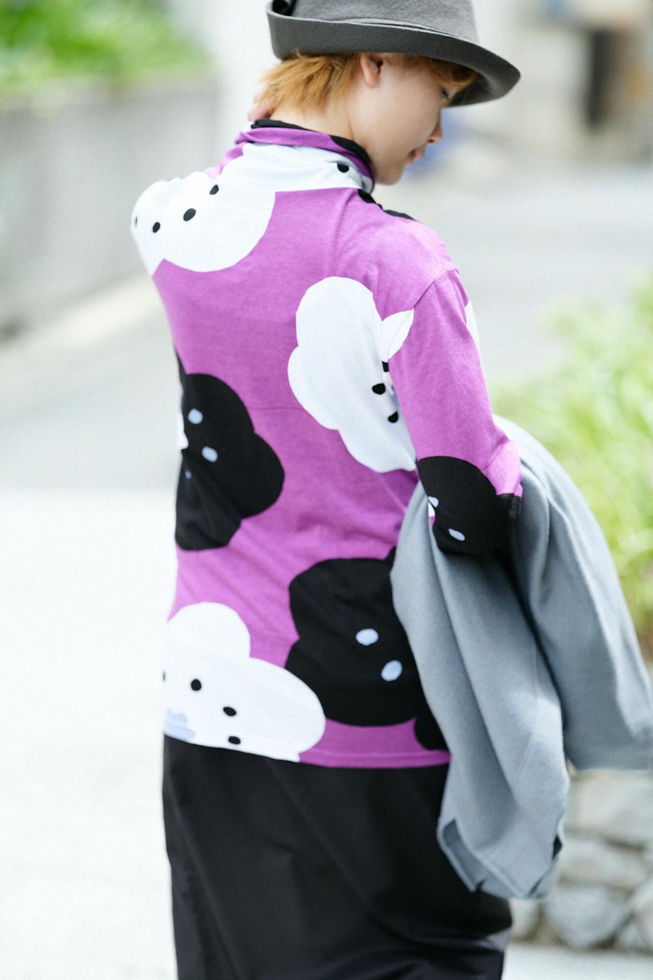 高領上衣/微笑 京紫色