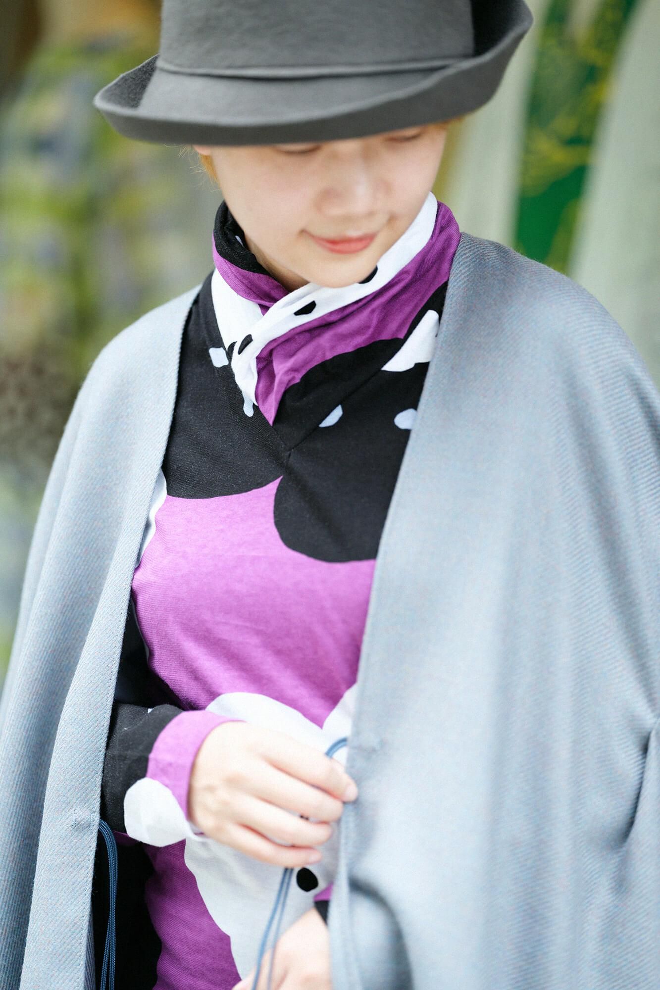 高領上衣/微笑 京紫色