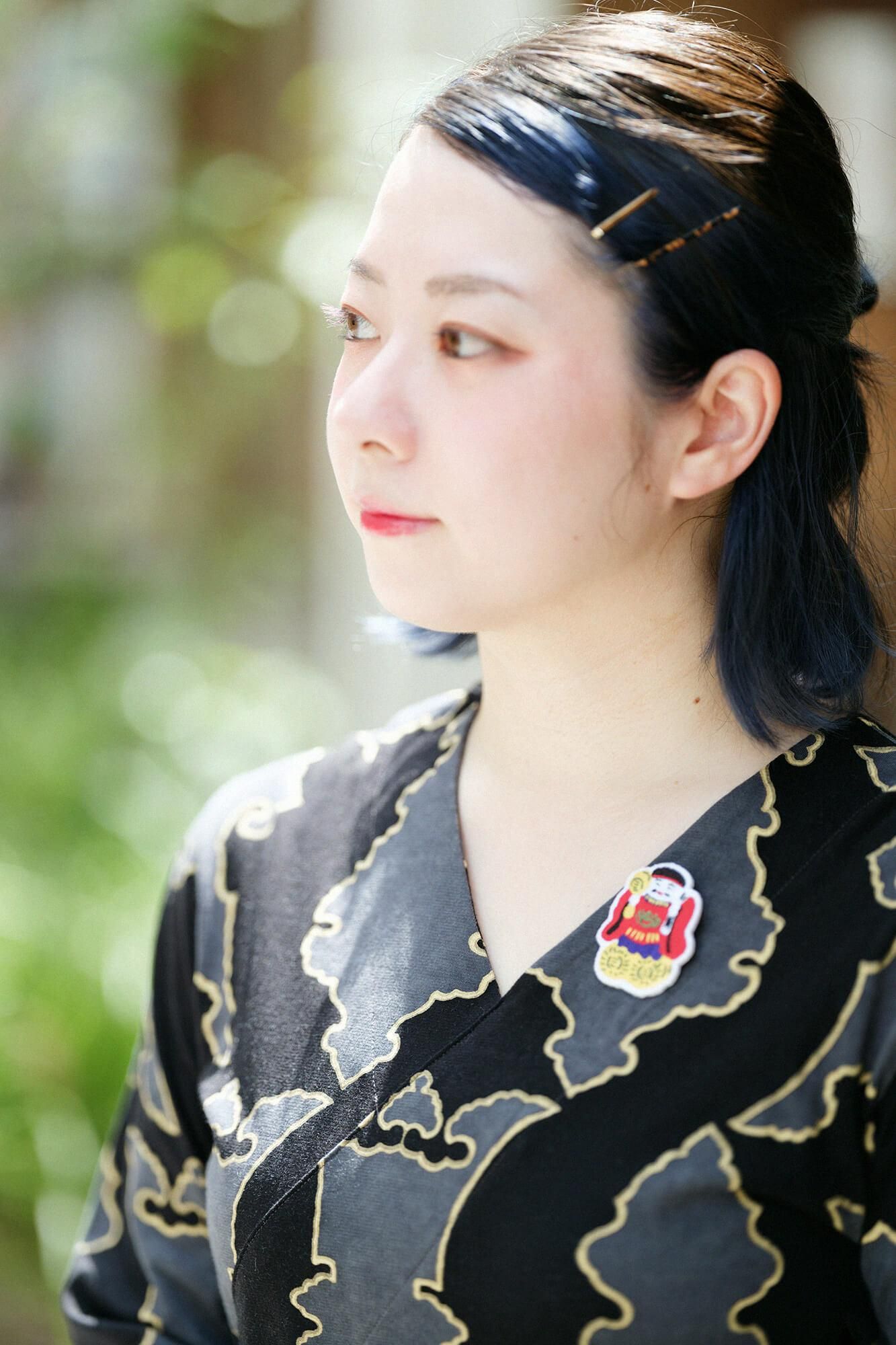 刺繍飾り(ししゅうかざり)/土人形(つちにんぎょう) 大黒(だいこく)さん