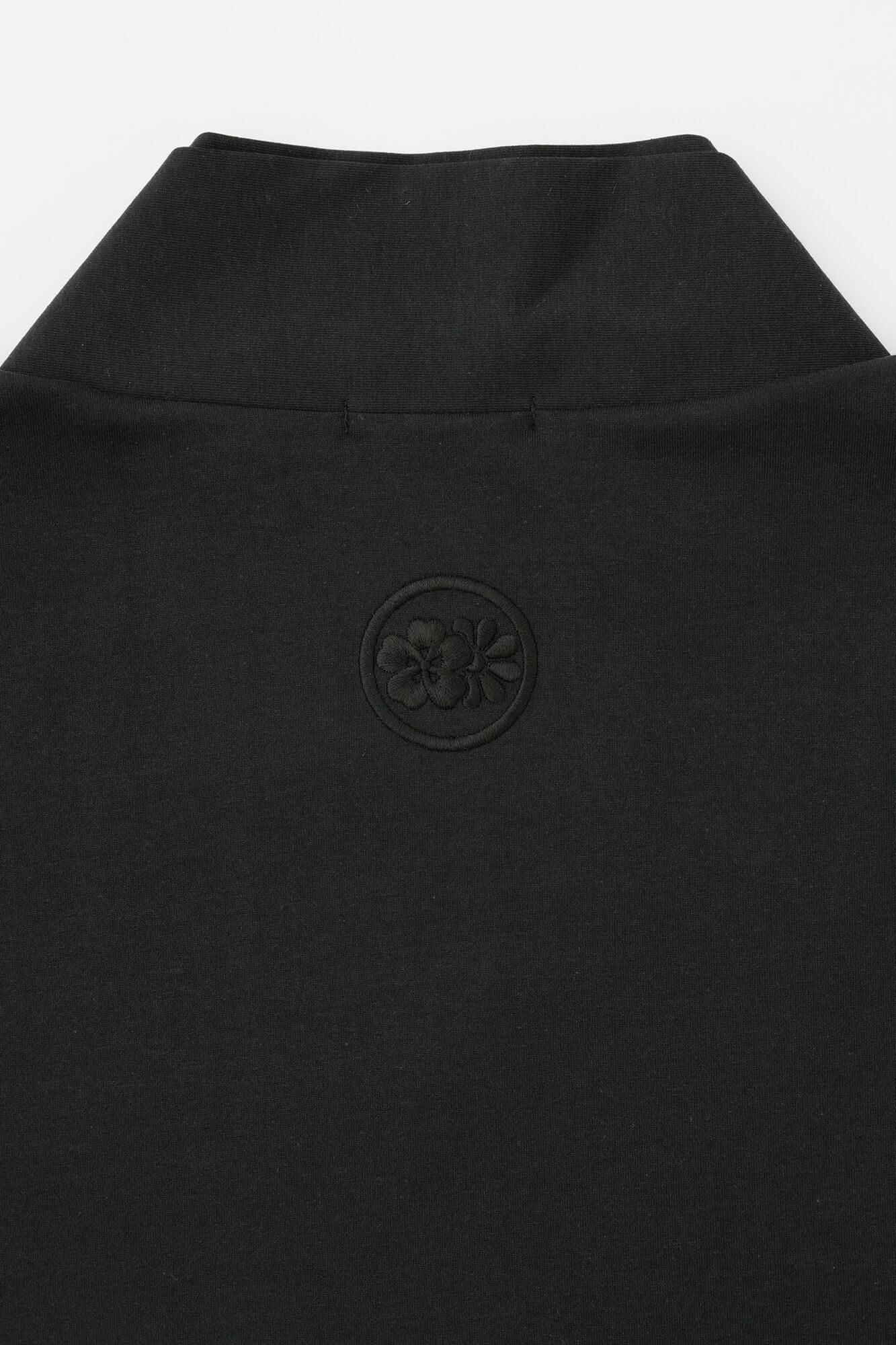 110雙線 超長棉半衿風靡/黑色