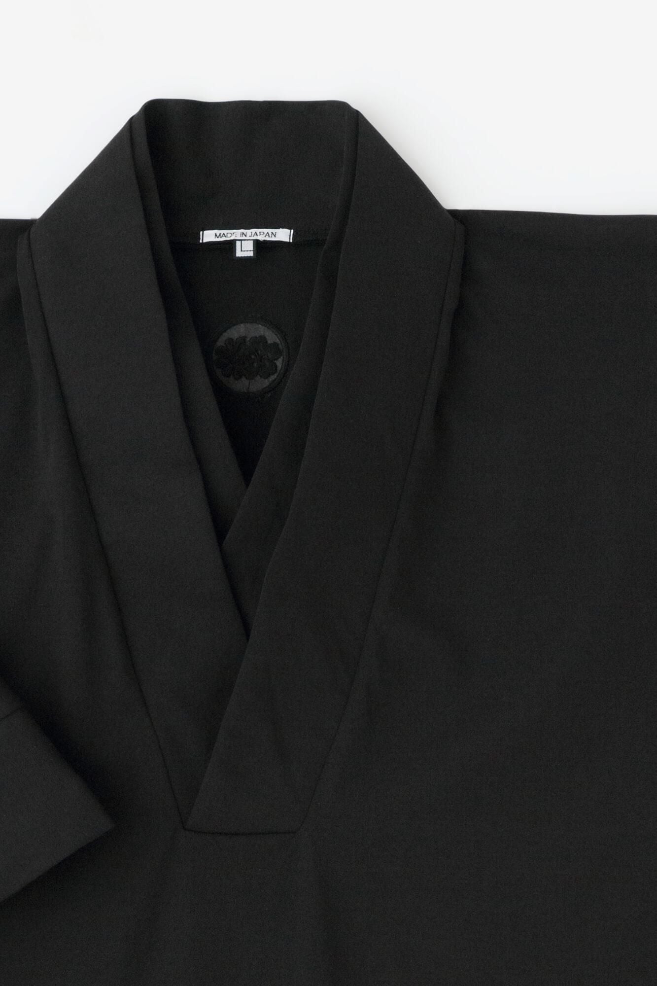 110雙線 超長棉半衿風靡/黑色