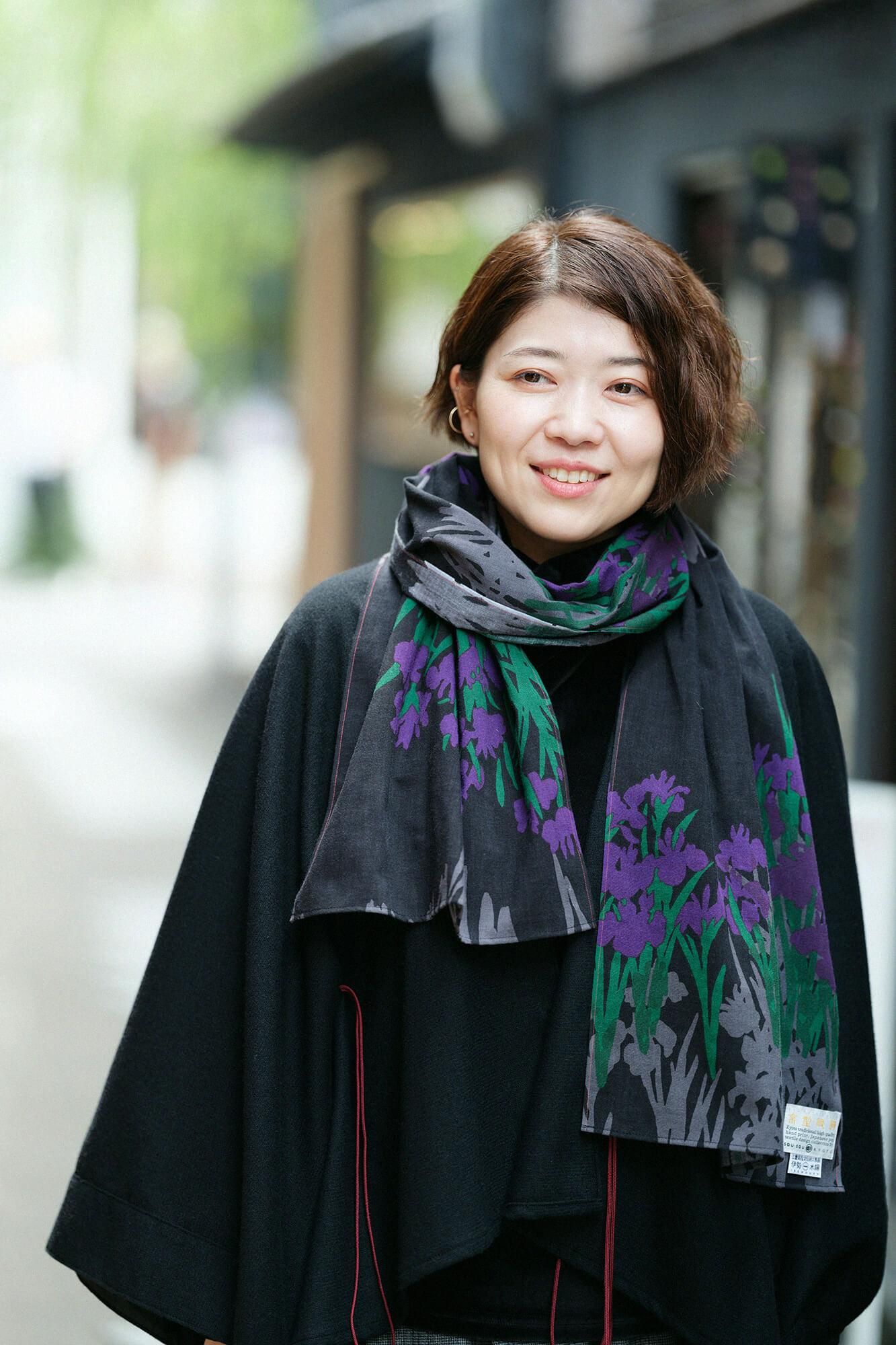 伊勢木綿 くびまき/光琳(こうりん) 燕子花図屏風(かきつばたずびょうぶ) 写し(うつし)