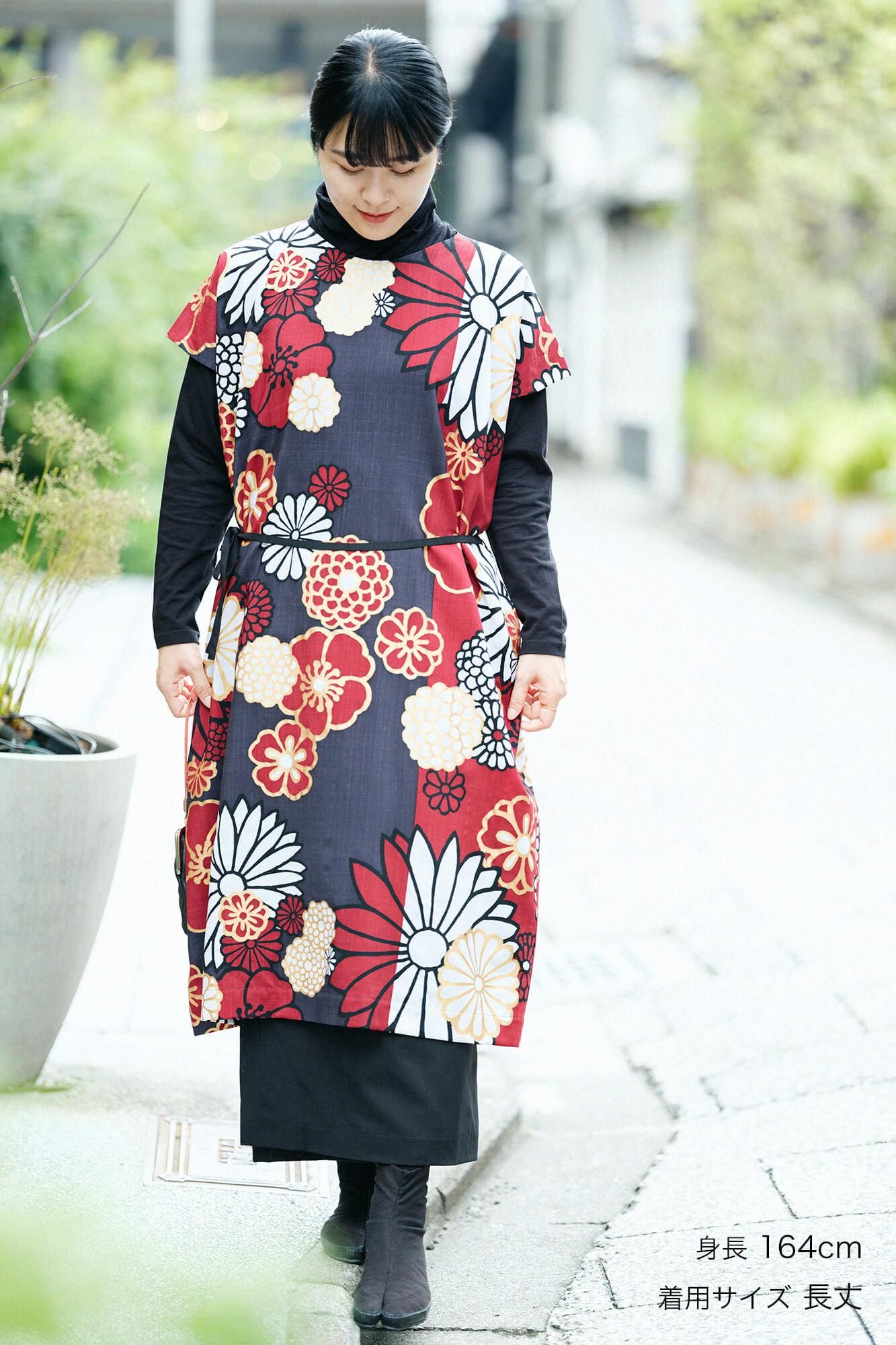 Muslin Wool Rectangular Dress / Gold Damask